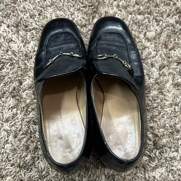 Gucci Classic Black Leather Loafers Sz 8.5 EXTREMELY WORN CONDITION - Picture 4 of 15